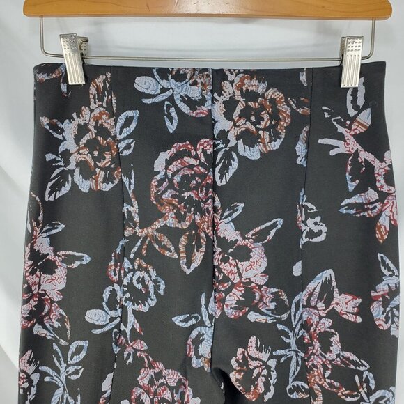 Free People Women's Black Flare Pants Floral Born To Be Wild Size 8 (CJ-1) - Picture 6 of 15